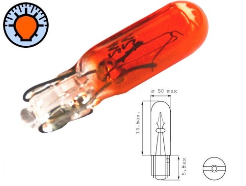 Glassockellampe 12v t5 - 12v, 2w
